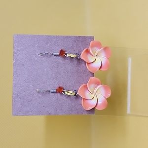 Orange Plumera Earrings